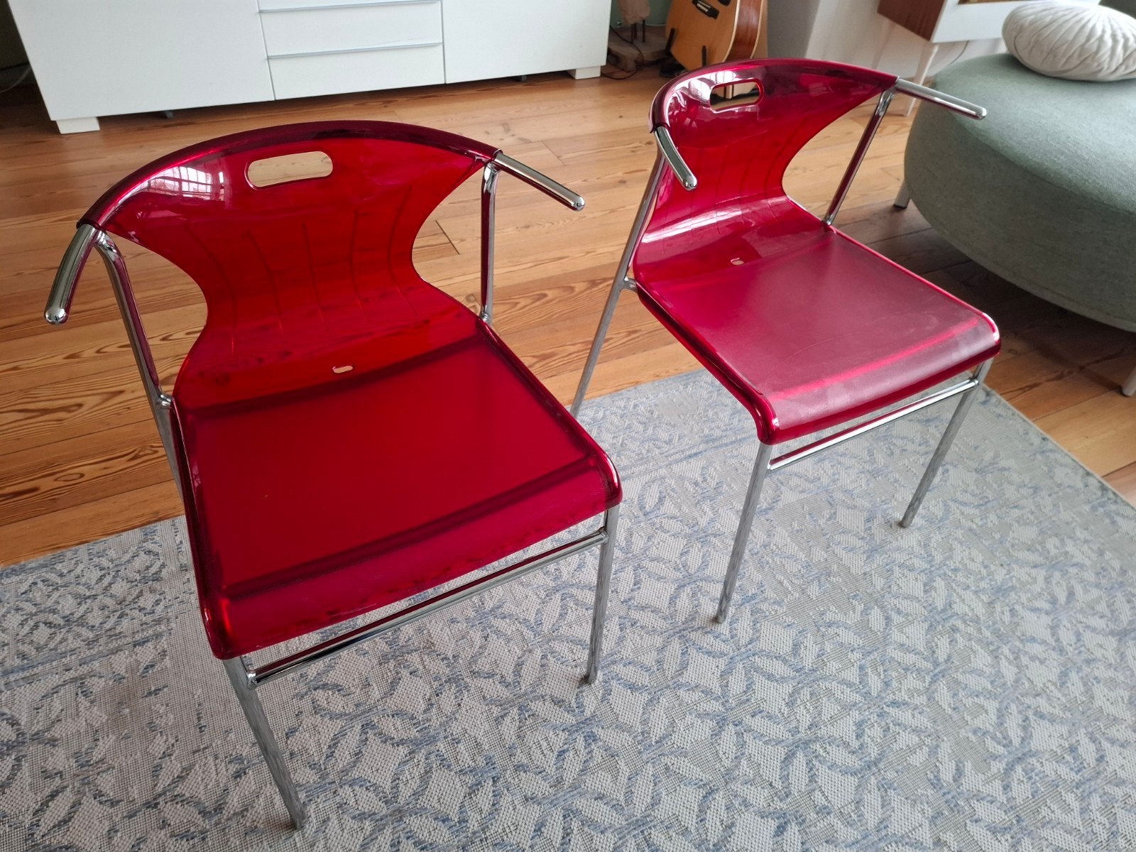 Elmer vintage design stoel., Ophalen, Gebruikt, Rood, Twee
