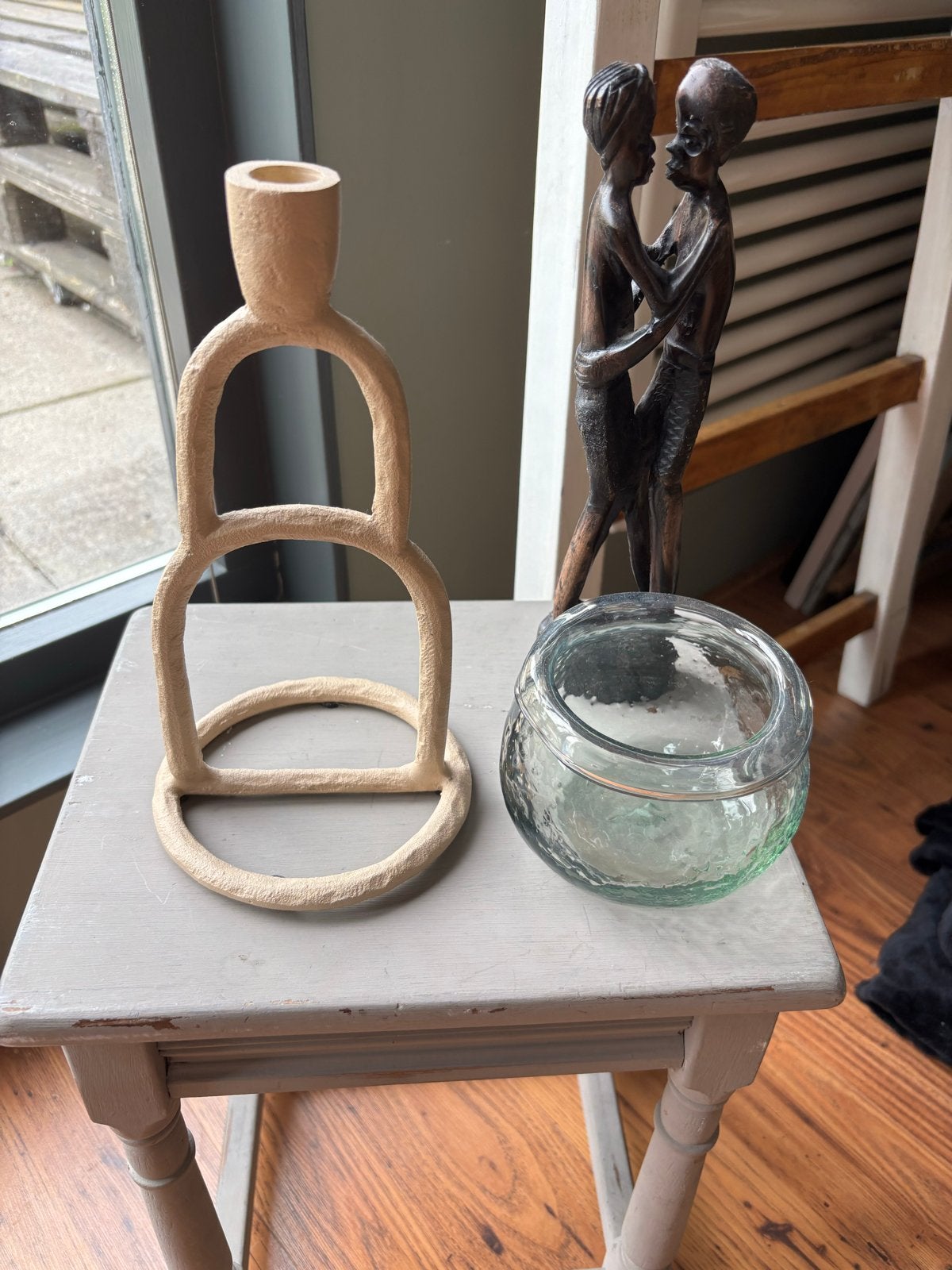 Kandelaar, Gebruikt, 25 tot 50 cm, Beige, Ophalen of Verzenden