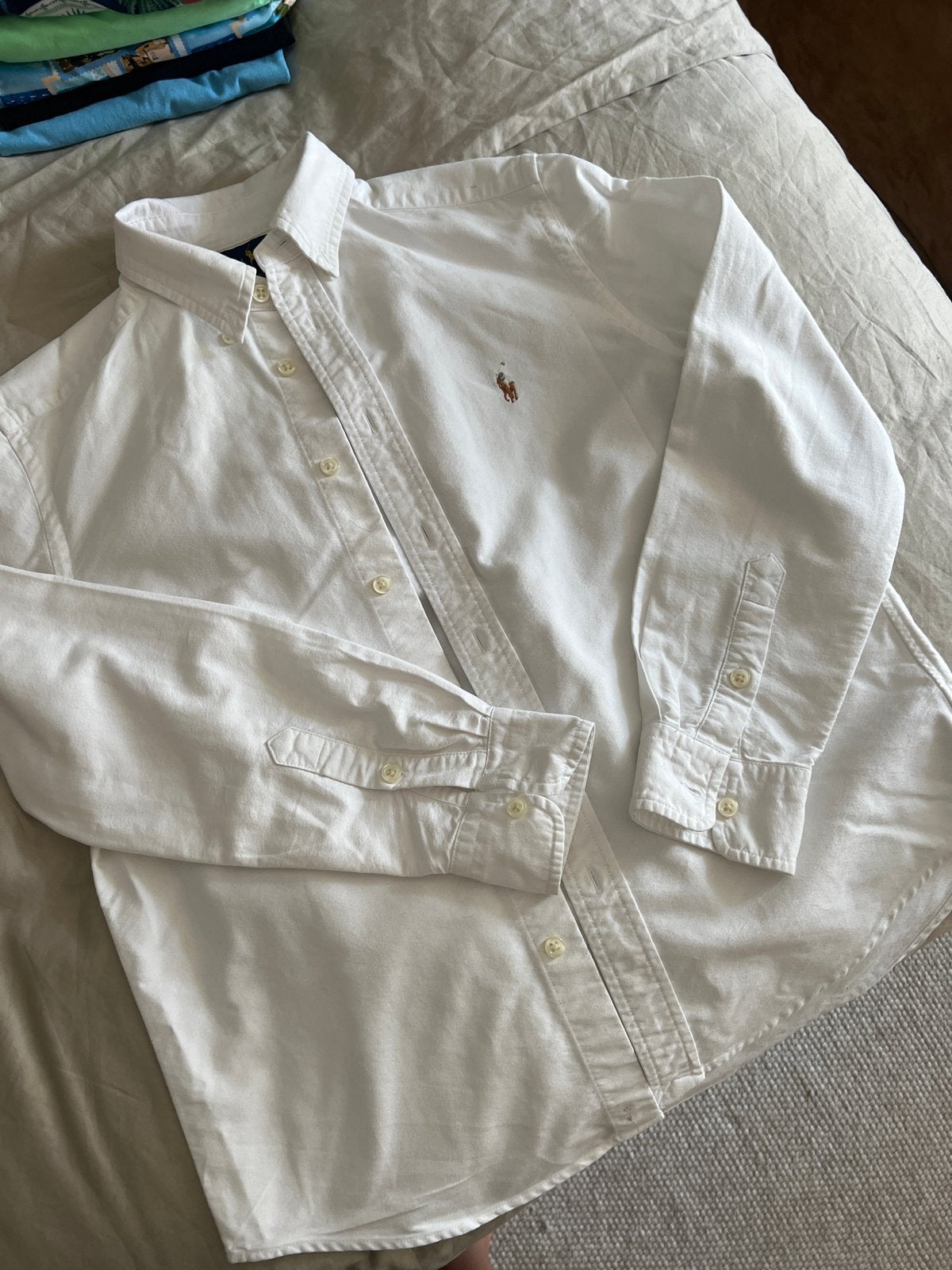 Ralph Lauren overhemd wit maat M (10-12 jaar), Ophalen of Verzenden, Zo goed als nieuw, Jongen of Meisje, Overhemd of Blouse