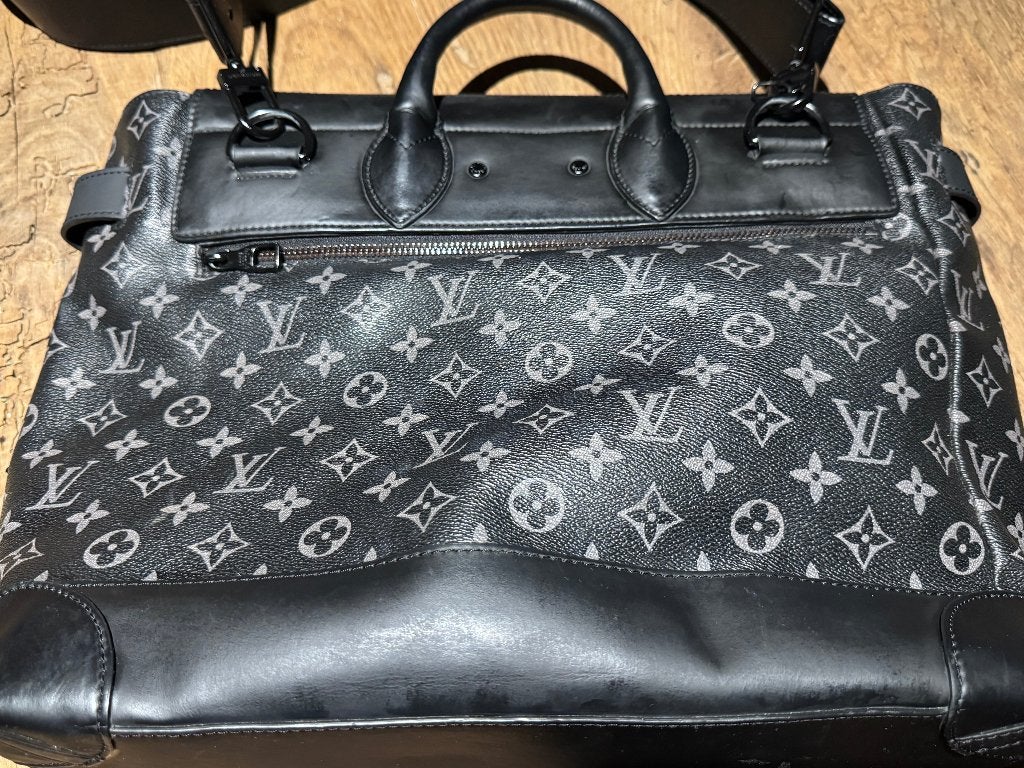 Louis Vuitton Steamer Monogram Taurillon Leather Bag, Ophalen of Verzenden, Zo goed als nieuw, Zwart, Leer