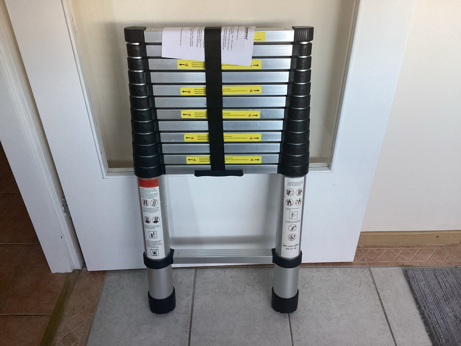 Telescoop ladder 3,8 m.  Telescoopladder splintenieuw!!, Nieuw, Ophalen of Verzenden, Ladder, Opvouwbaar of Inschuifbaar