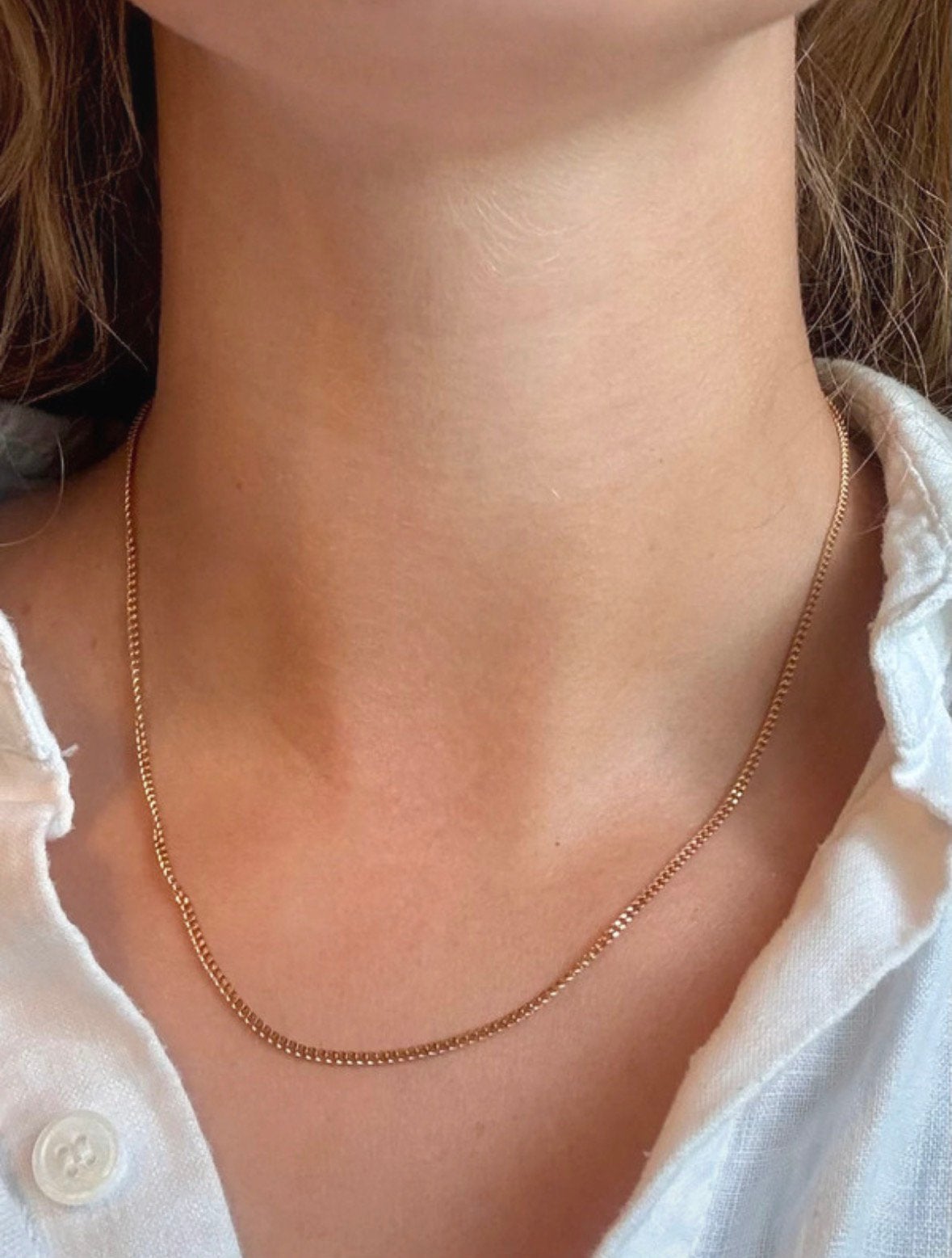 Vintage 14 karaat geelgouden gourmet schakel ketting 4g, Verzenden, Zo goed als nieuw, Goud, Goud