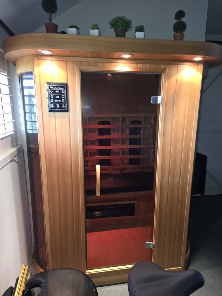 MOET WEG! Infrarood sauna cabine Infraplus Veneto 3, Ophalen, Zo goed als nieuw, Infrarood, Complete sauna