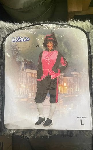 Pieten pak roze met grote witte kraag (maat L), Ophalen of Verzenden, Nieuw