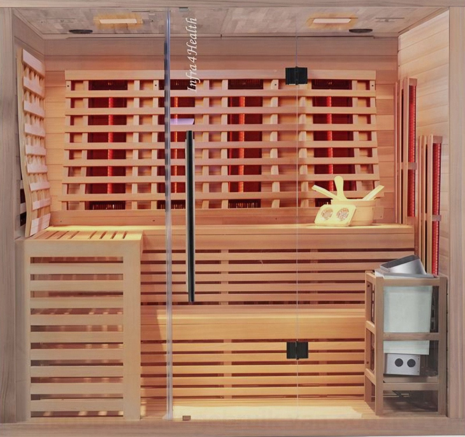 Infra4Health iCombi Infrarood & Finse Sauna | Red Cedar | 4-, Ophalen, Zo goed als nieuw, Infrarood, Complete sauna