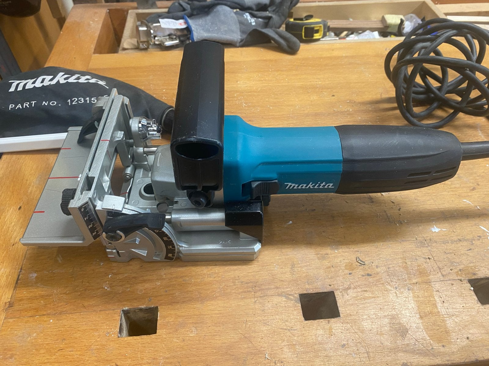 Makita PJ7000 Lamellenfrees in koffer, Ophalen of Verzenden, Zo goed als nieuw, Elektrisch, Lamellenfrees