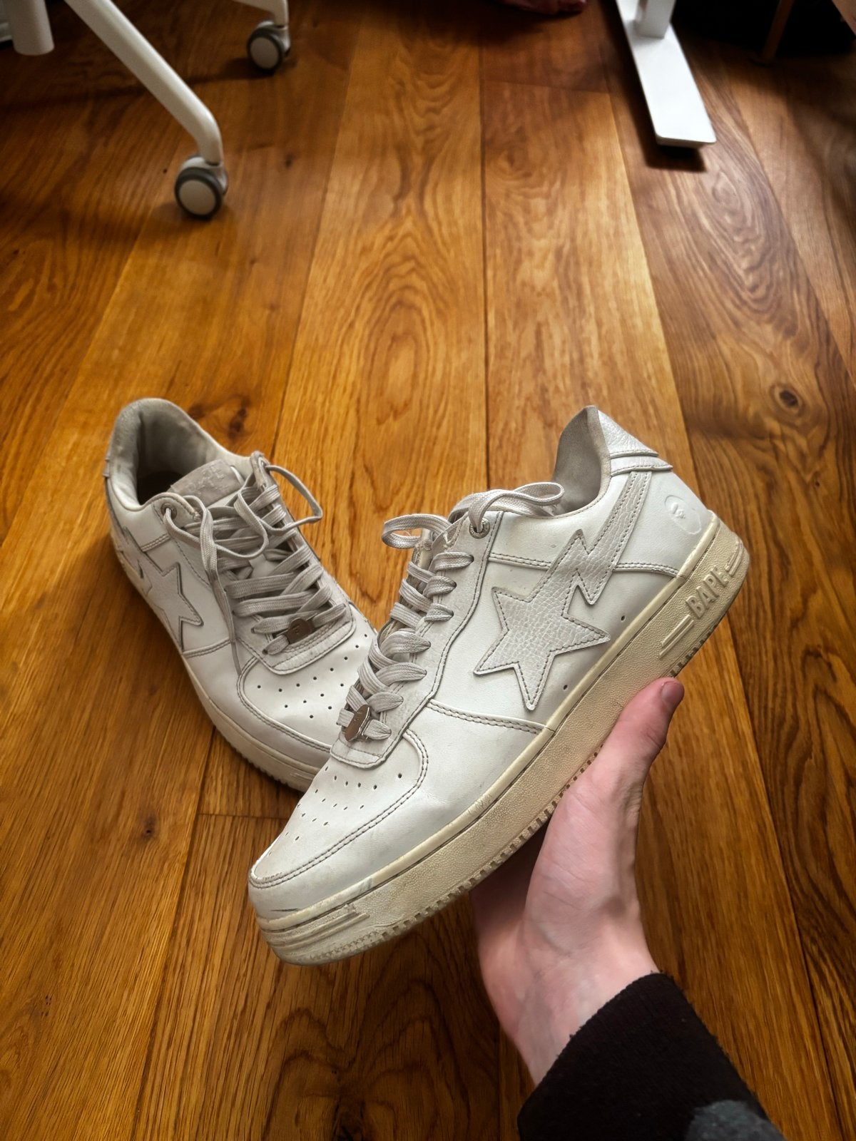 BAPE STA sneakers wit - Gedragen, Kleding | Dames, Ophalen of Verzenden, Gedragen, Wit, Sneakers of Gympen