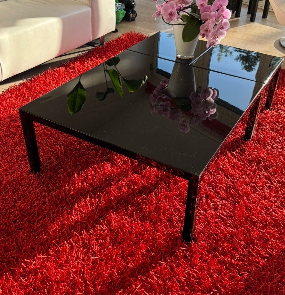 Design salontafel - Zwart hoogglans, Huis en Inrichting, Ophalen, Gebruikt, Vierkant, 50 tot 100 cm