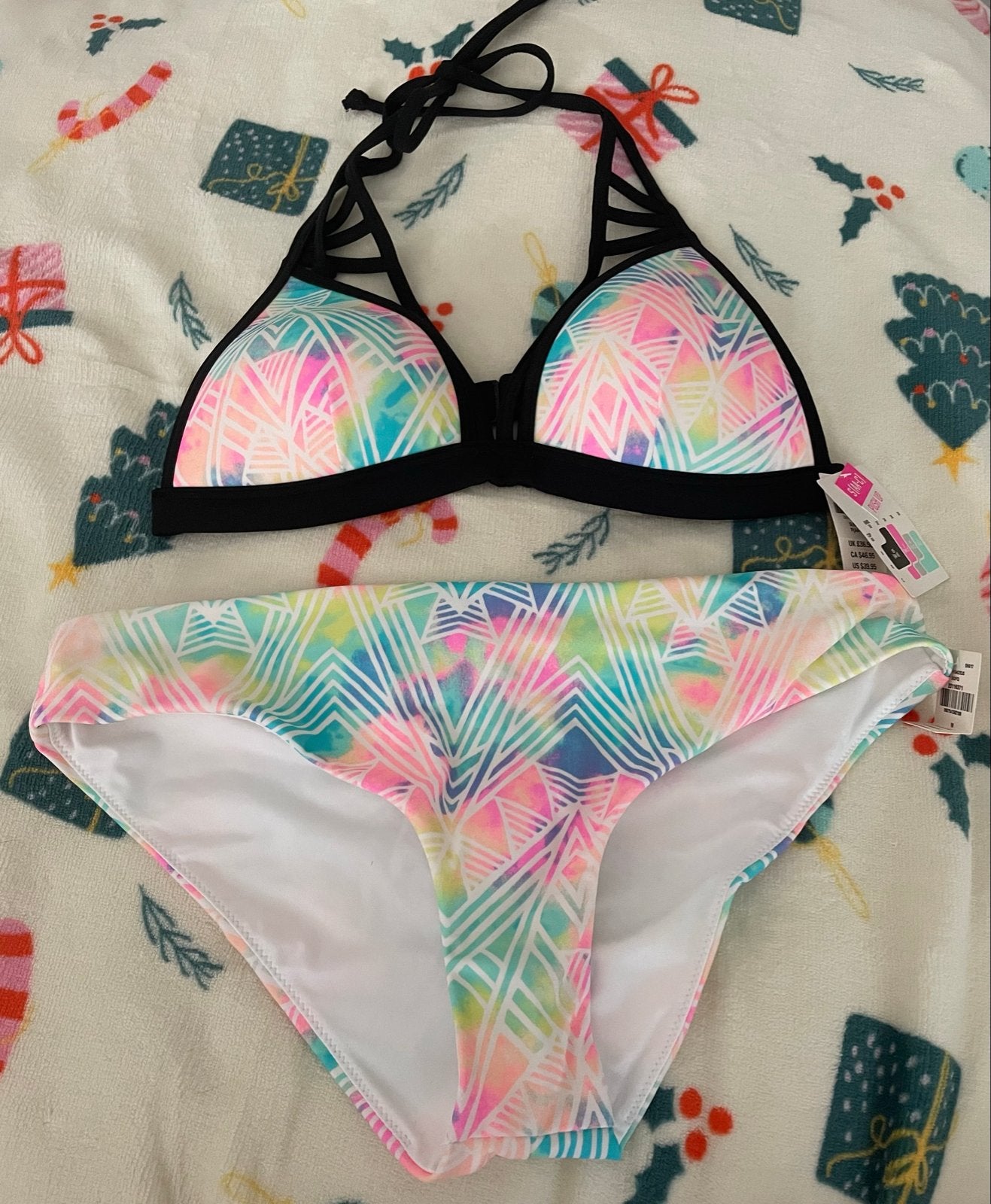 Victoria's Secret Pink bikini gestreept maat M/34C nieuw, Ophalen of Verzenden, Nieuw, Meerkleurig, Bikini