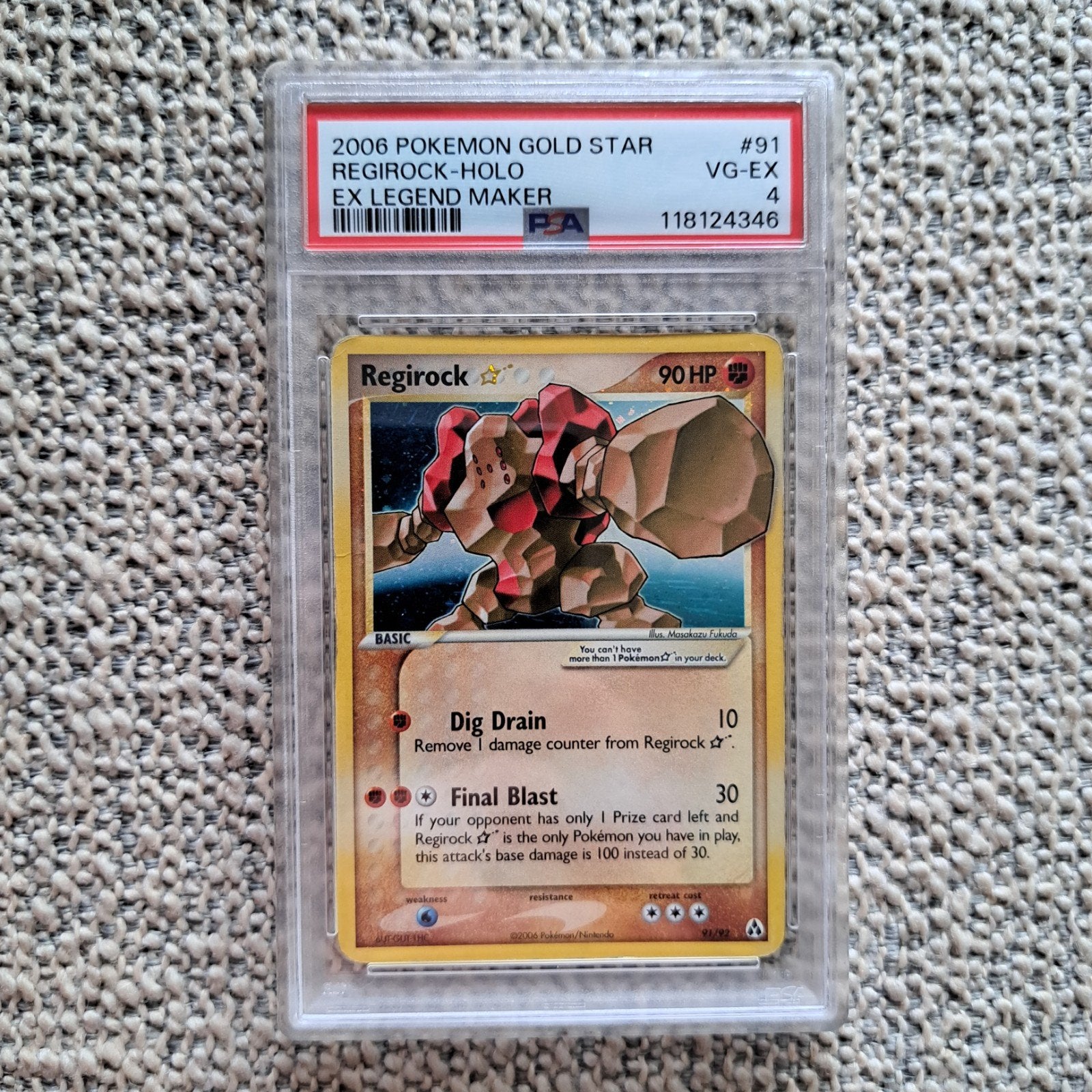 Pokemon Regirock Gold Star PSA 4, Ophalen of Verzenden, Zo goed als nieuw