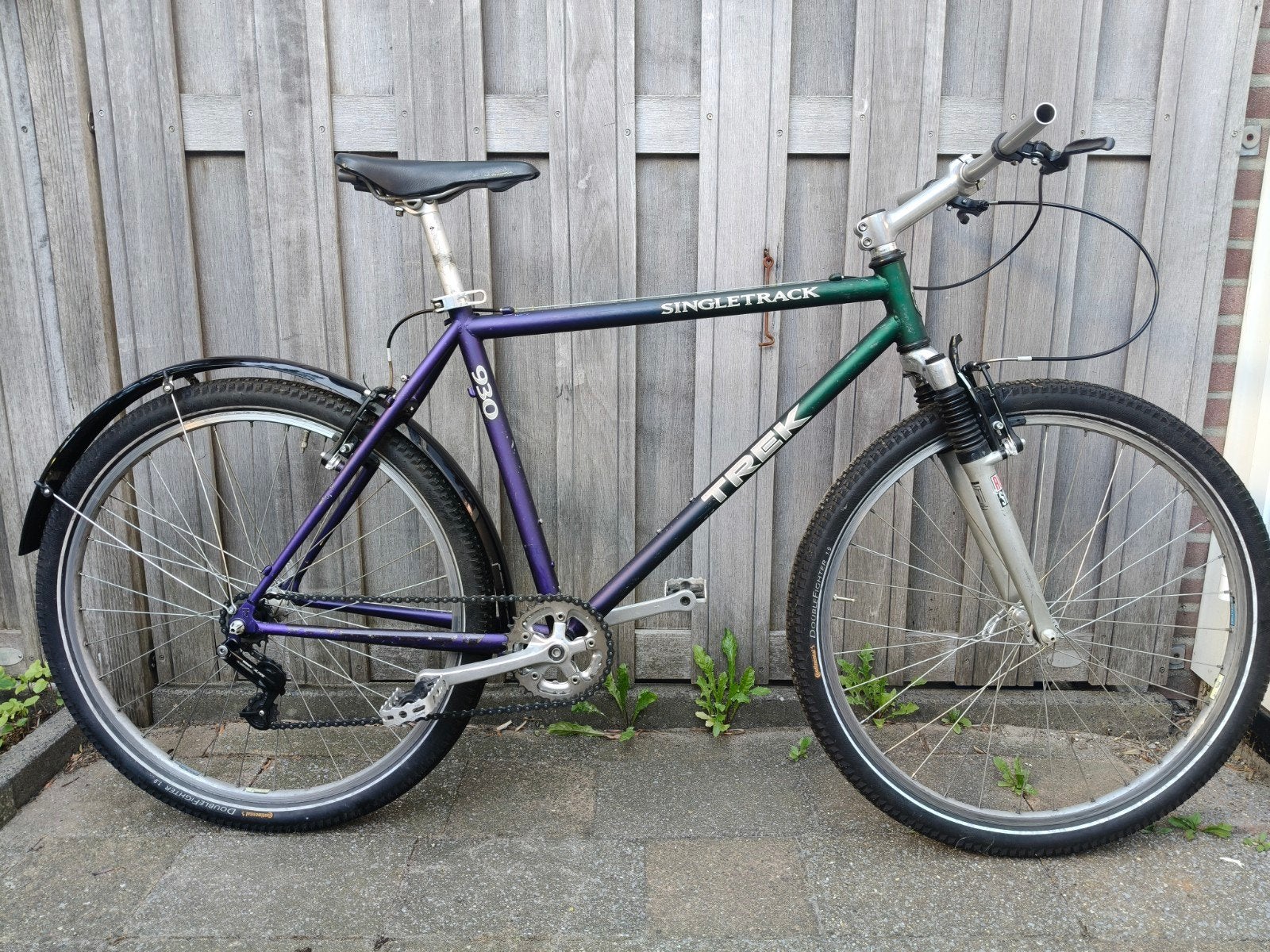 Trek - singletrack 930 paars, groen +-1995, Ophalen, Gebruikt, Hardtail, Velgrem