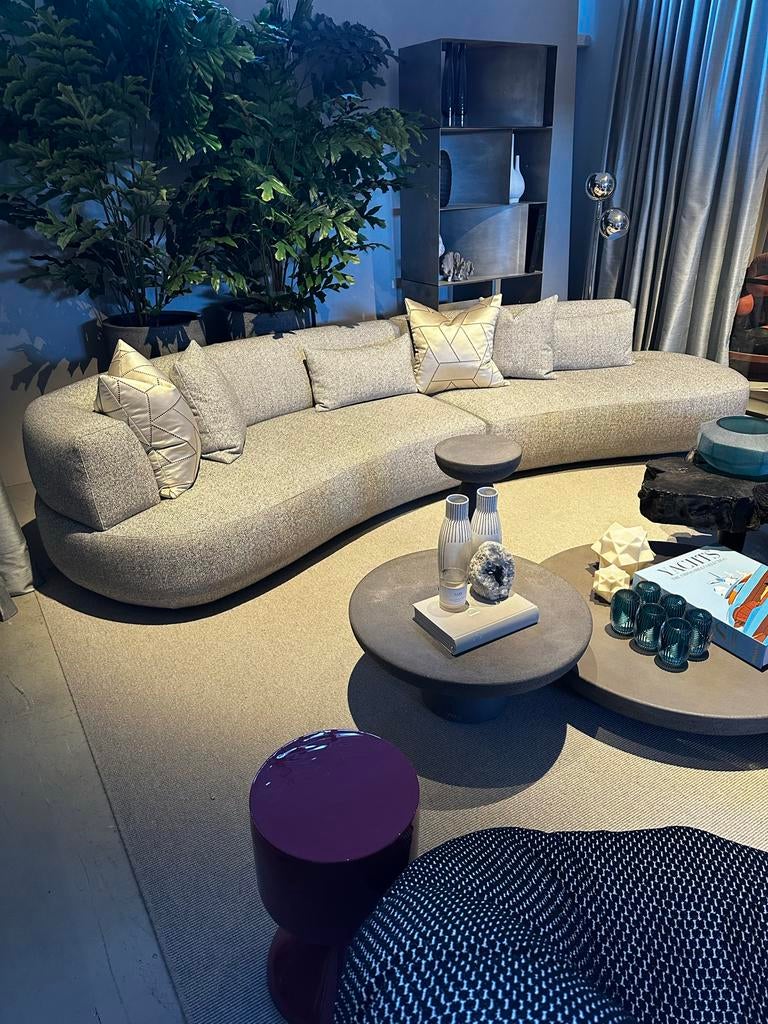 Papadatos Moon Sofa - Gemêleerd Grijs Showroom Model, Ophalen, 100 tot 125 cm, Stof, Vierpersoons of meer