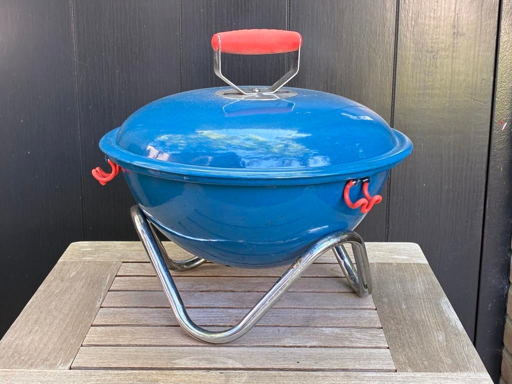 Bodum Houtskoolbarbecue - Blauw - 35cm, Tuin en Terras, Houtskoolbarbecues, Gebruikt, Ophalen