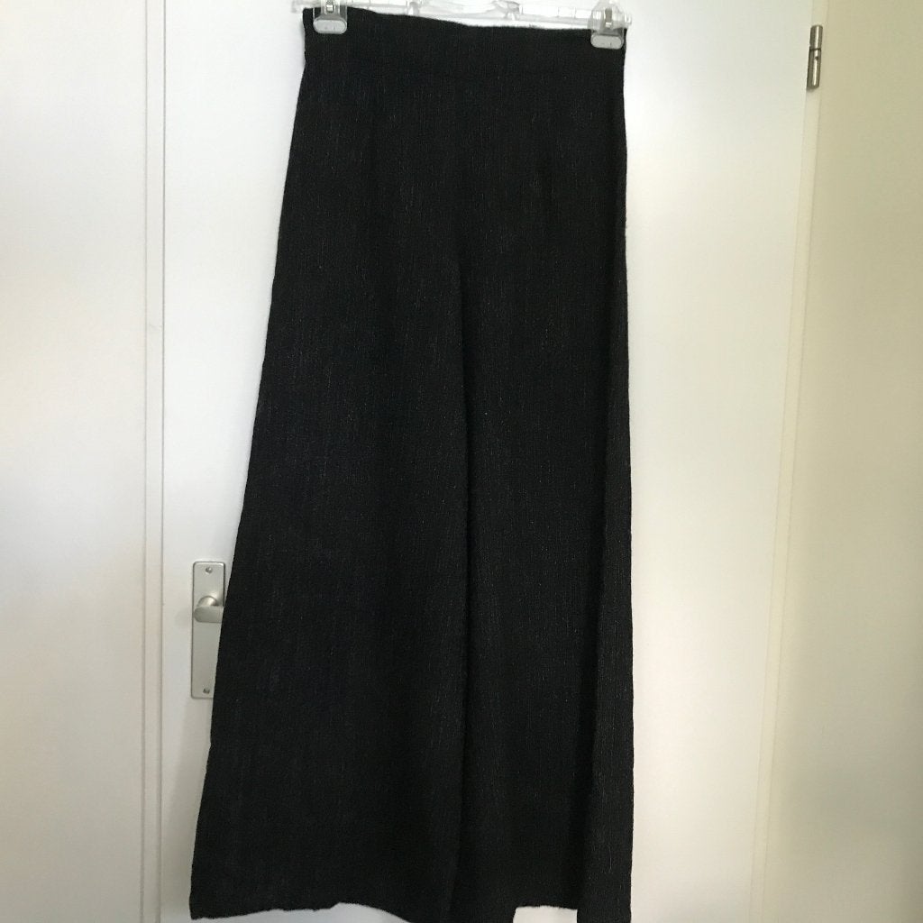 Ischiko broek wijde pijp wol/ linnen zwart mêlee Oska, Maat 38/40 (M), Verzenden, Zwart, Zo goed als nieuw