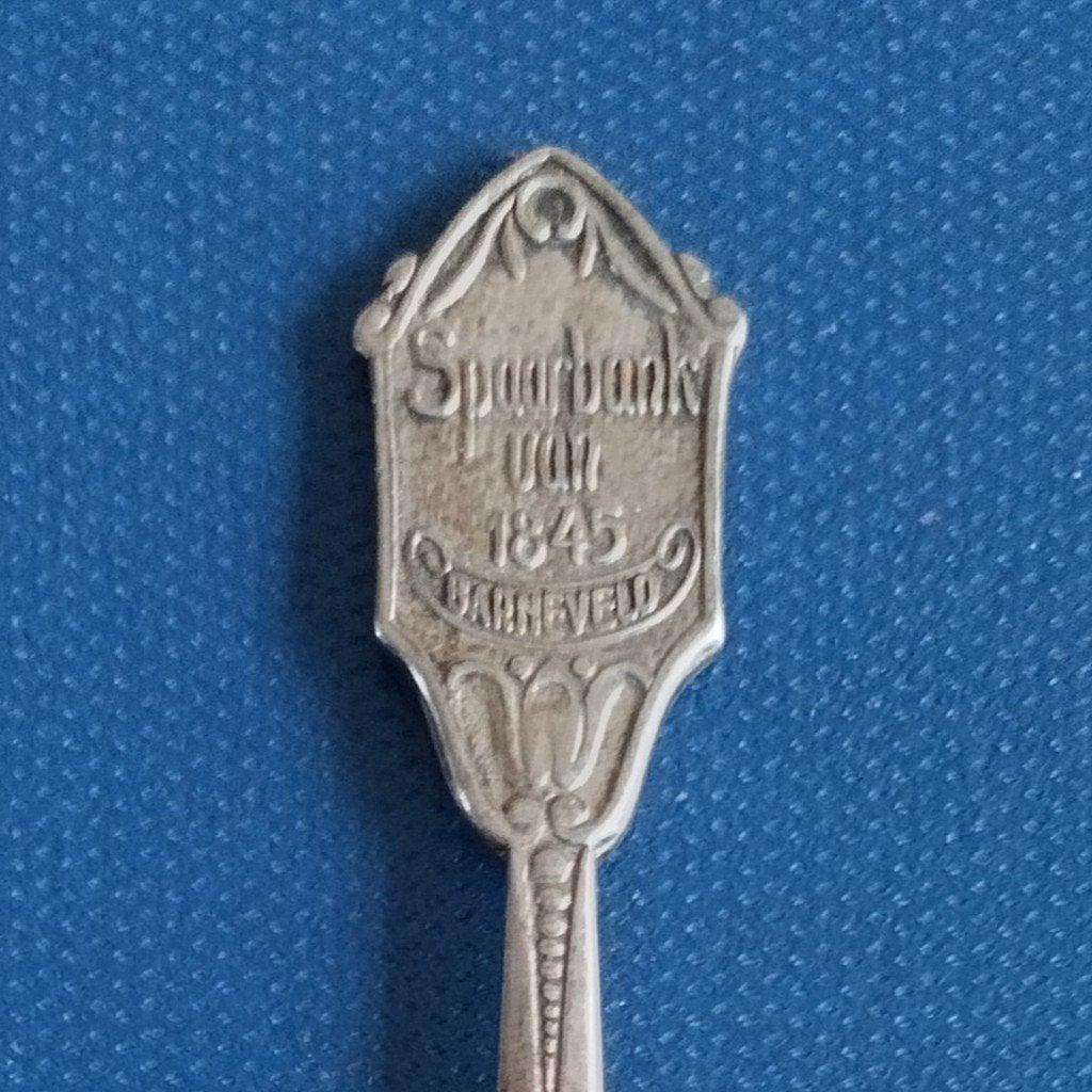 verzilverd lepeltje Spaarbank van 1845, Barneveld (VZS 90), Ophalen of Verzenden