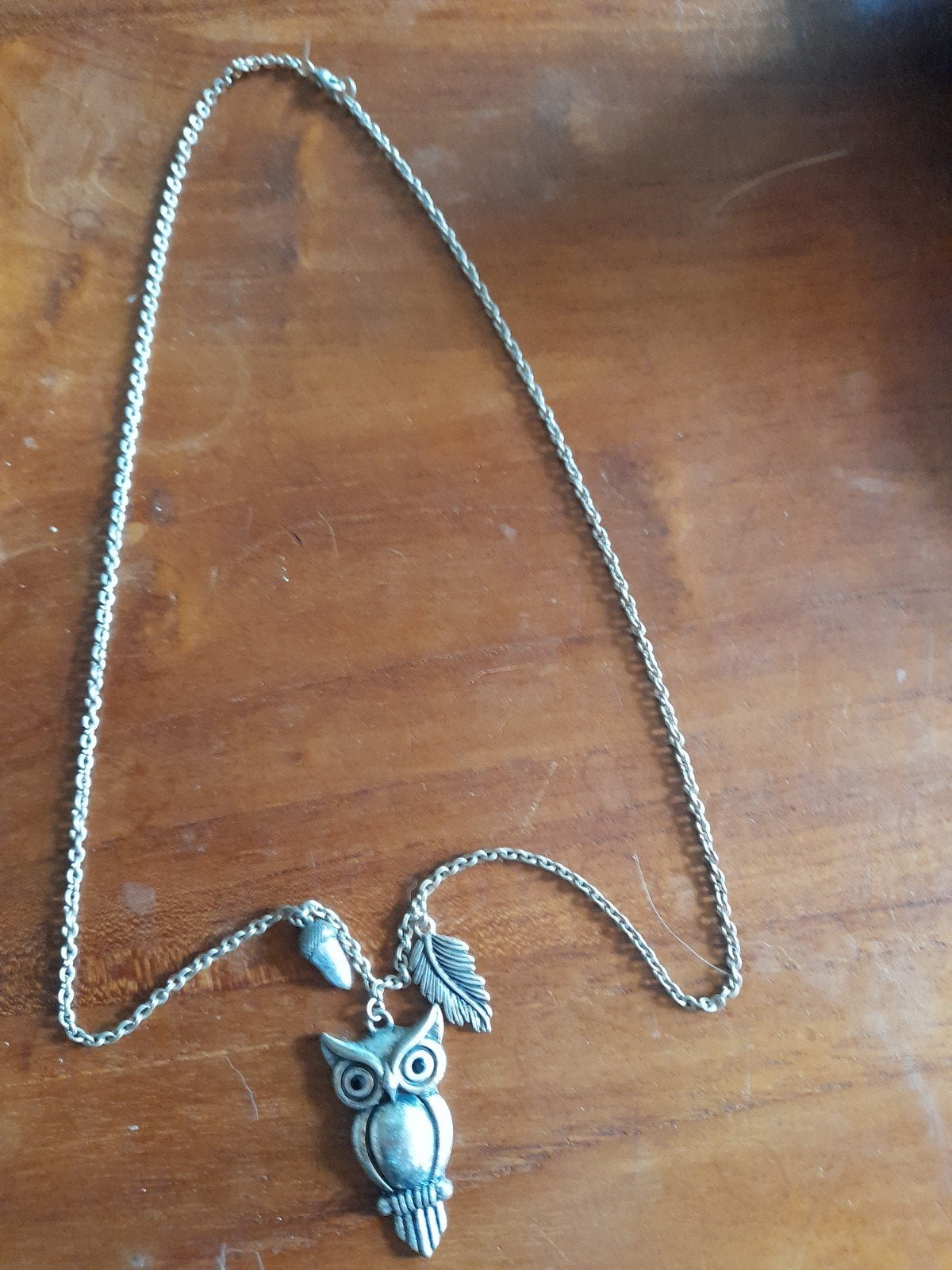 Uilenketting met hanger en eikel, Ophalen of Verzenden, Zo goed als nieuw, Zilver, Overige materialen