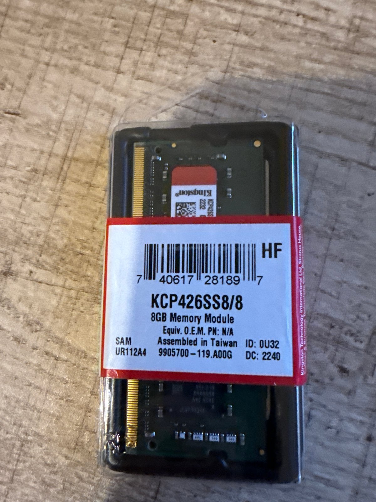 Kingston KCP426SS8/8 8GB DDR4 Geheugenmodule, DDR4, 8 GB, Nieuw, Ophalen of Verzenden