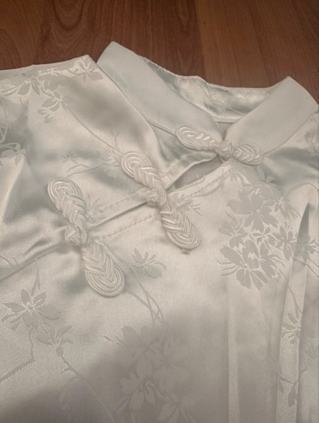 Witte Chinese blouse met korte mouwen, Maat 38/40 (M), Verzenden, Wit, Zo goed als nieuw