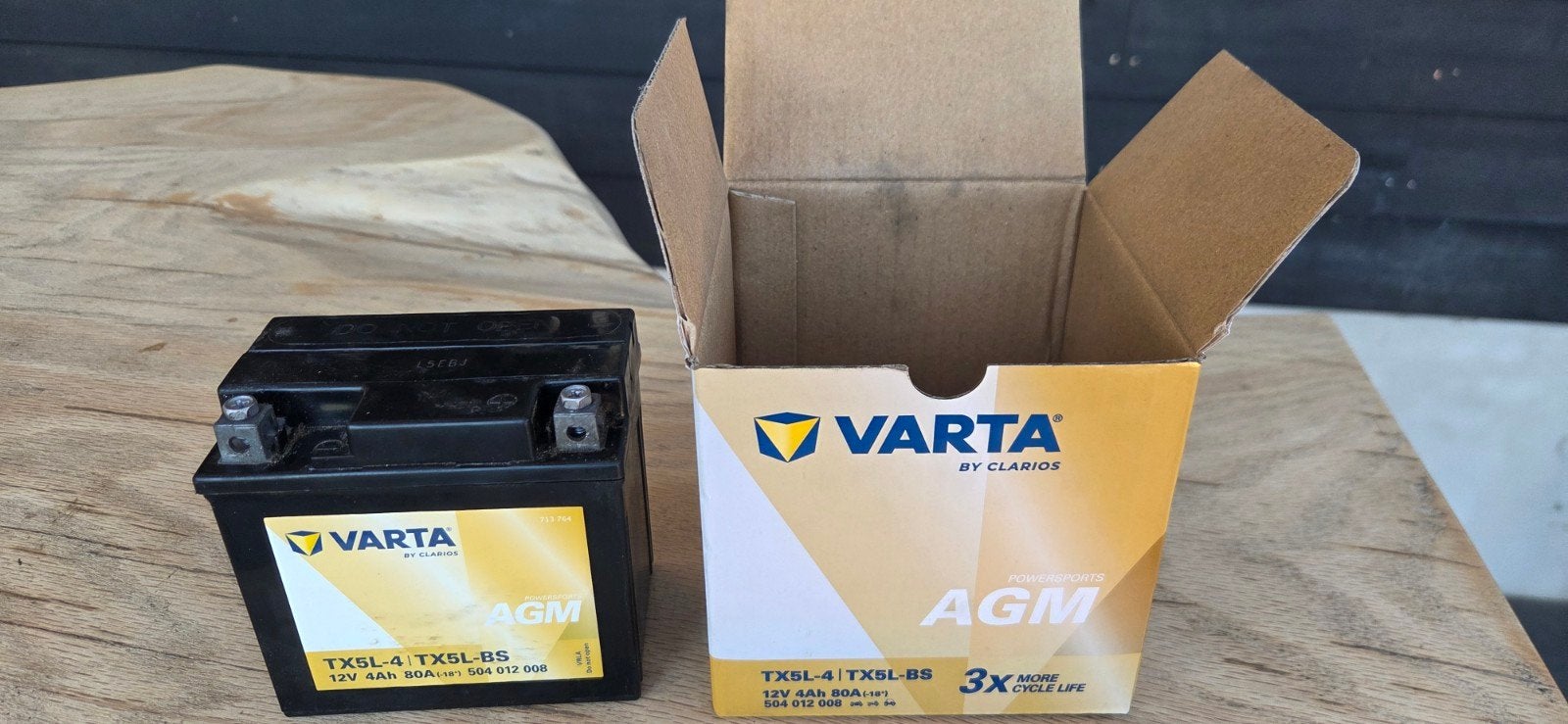Varta Powersports AGM TX5L-4 TX5L-BS 12V 4Ah accu, Ophalen of Verzenden, Gebruikt