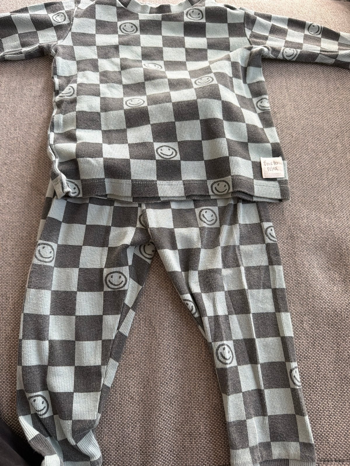 Feetje Pyjama Geruit met Smileys Maat 80, Ophalen, Zo goed als nieuw, Jongetje of Meisje