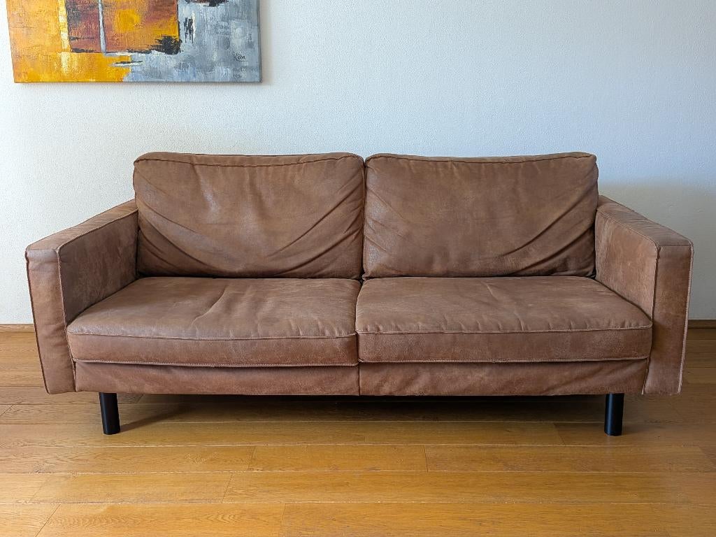 Bank - UMIX 2,5-zits - cognac bruin, Ophalen, Gebruikt, Overige maten, 150 tot 200 cm