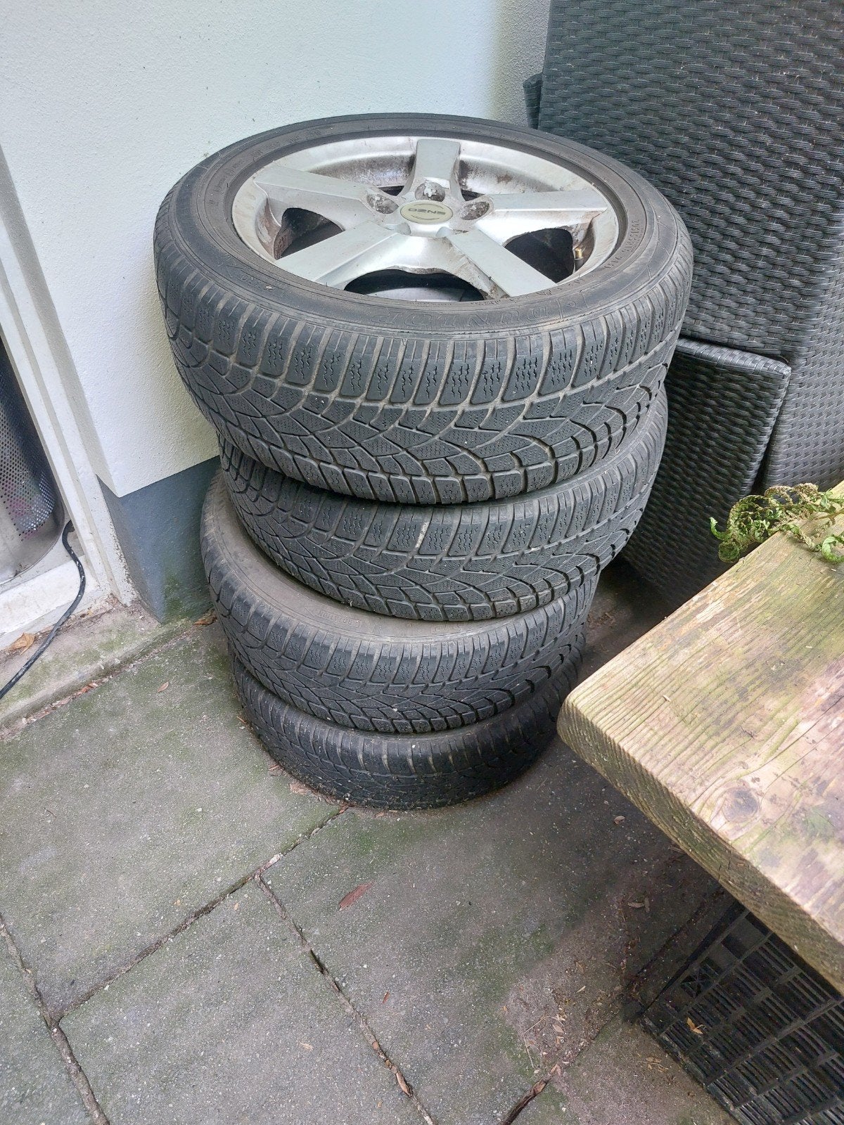 Winterbanden + velgen voor Volvo C30 (205/55/R16), Ophalen, Gebruikt, 16 inch, Banden en Velgen