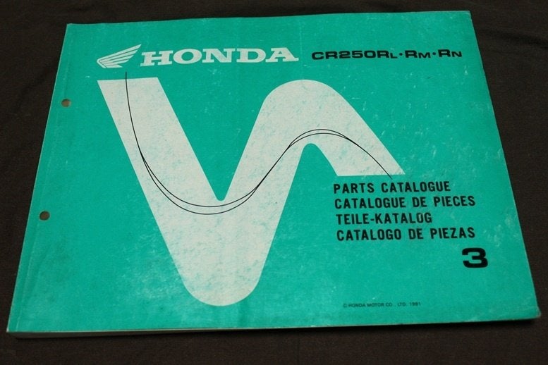 Honda CR250R 1991 motorcycle parts catalogue CR250 Rl Rm Rn, Ophalen of Verzenden, Honda