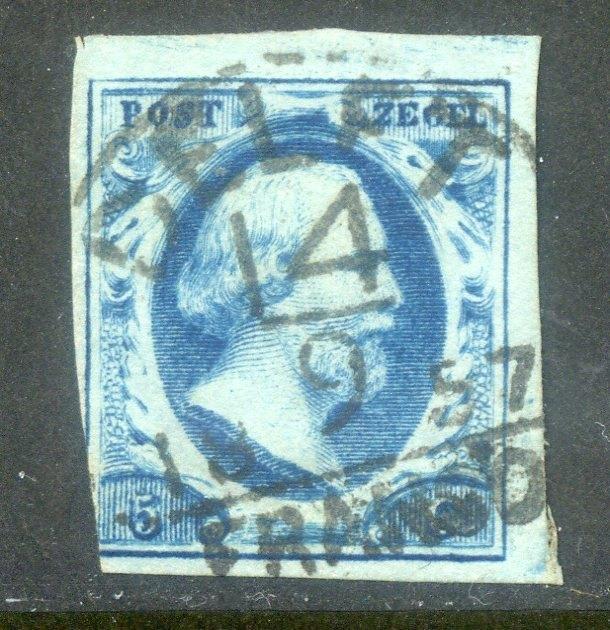 Eerste emissie nvph 1 met halfrond Delft, Postzegels en Munten, Postzegels | Nederland, Ophalen of Verzenden, Gestempeld