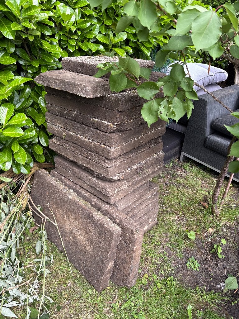 GRATIS grindtegels af te halen, Ophalen, Gebruikt, Beton, Terrastegels