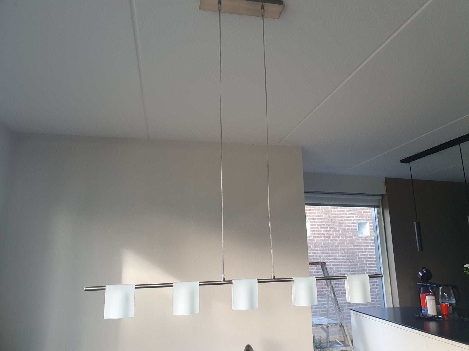 Moderne minimalistische design hanglamp (eetkamer), Ophalen, Zo goed als nieuw, Glas, Modern, Minimalistisch