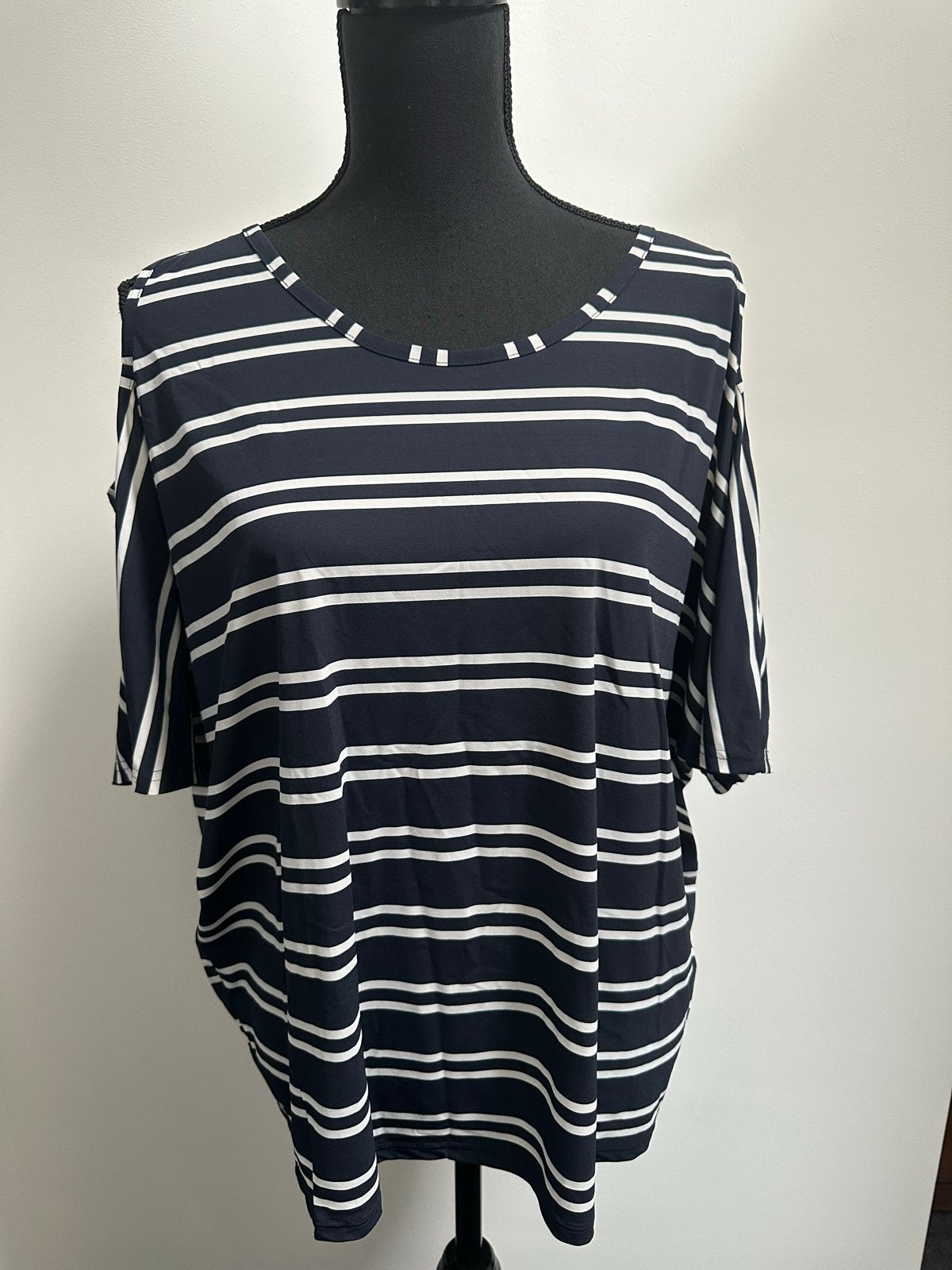 Studio Anneloes travelstof top met strepen, maat L, Zwart, Maat 42/44 (L), Ophalen of Verzenden, Zo goed als nieuw