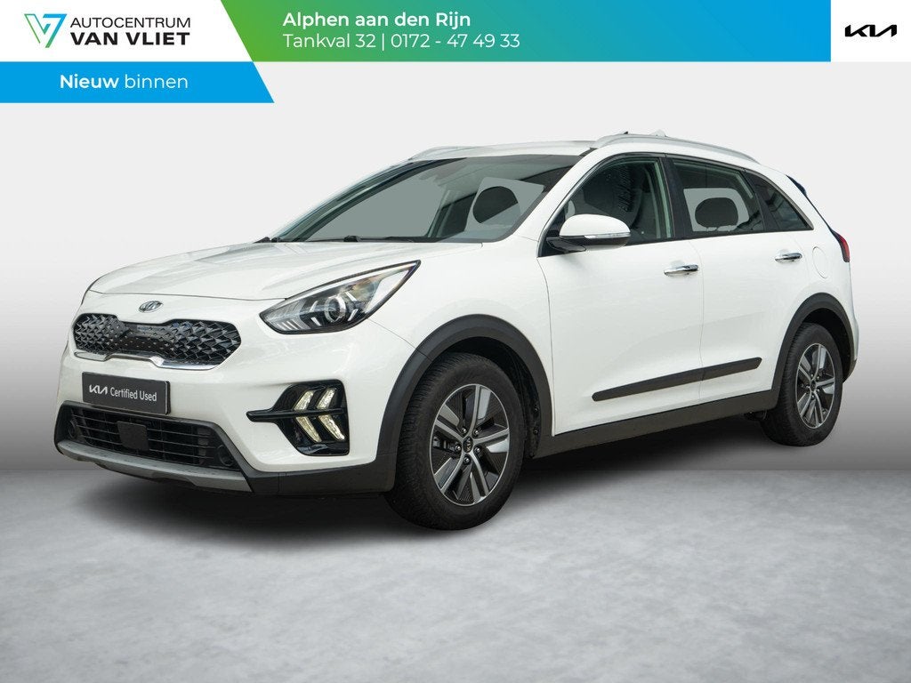 Kia Niro 1.6 GDi Hybrid DynamicLine Navigatie | Acteruitrijc, Auto's, Kia, 12 maanden, Gebruikt, Euro 6, Leder en Stof