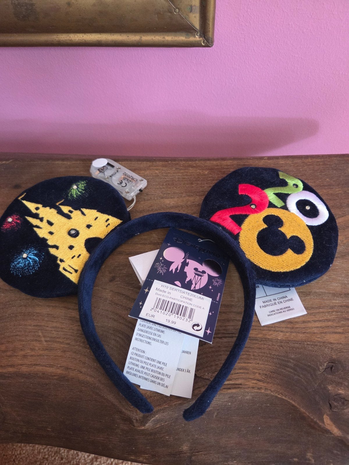 Disneyland Paris lichtgevende 2020 Mickey oren diadeem, Ophalen, Mickey Mouse, Nieuw, Kleding of Textiel