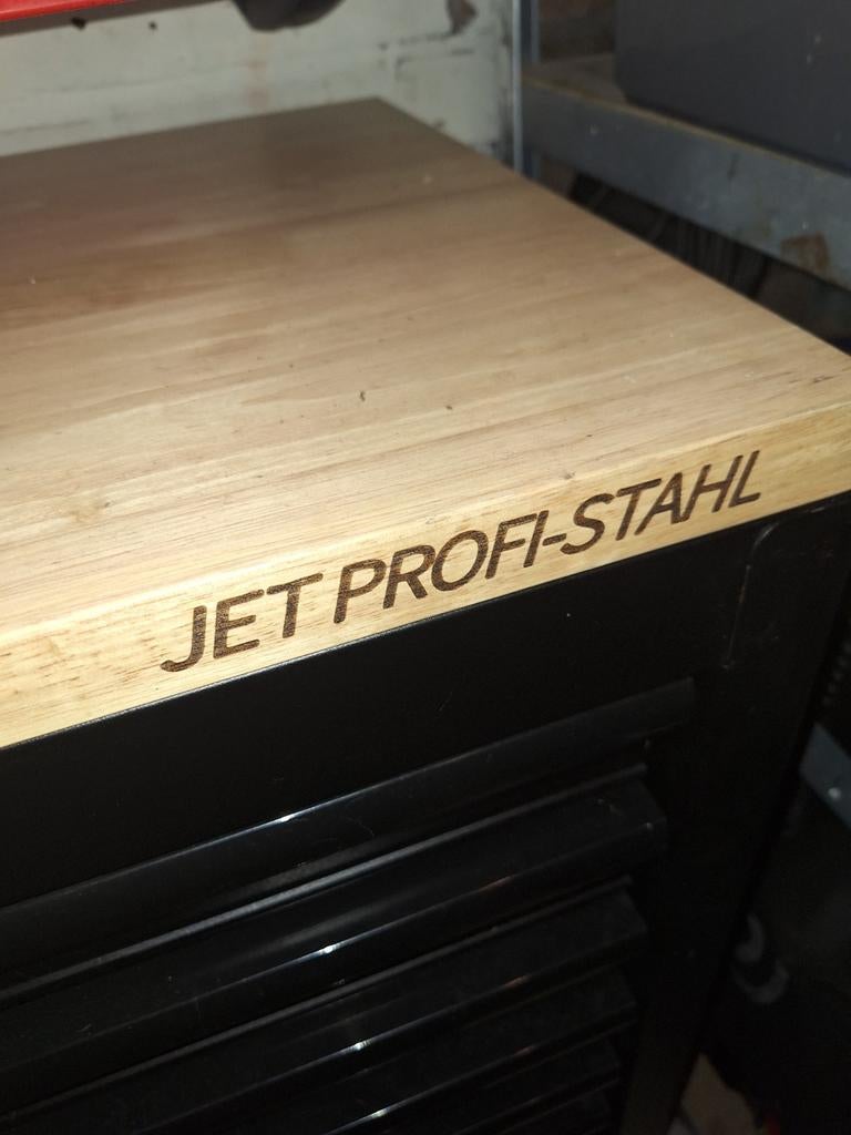 JET PROFI-STAHL Gereedschapswagen met houten blad, Ophalen