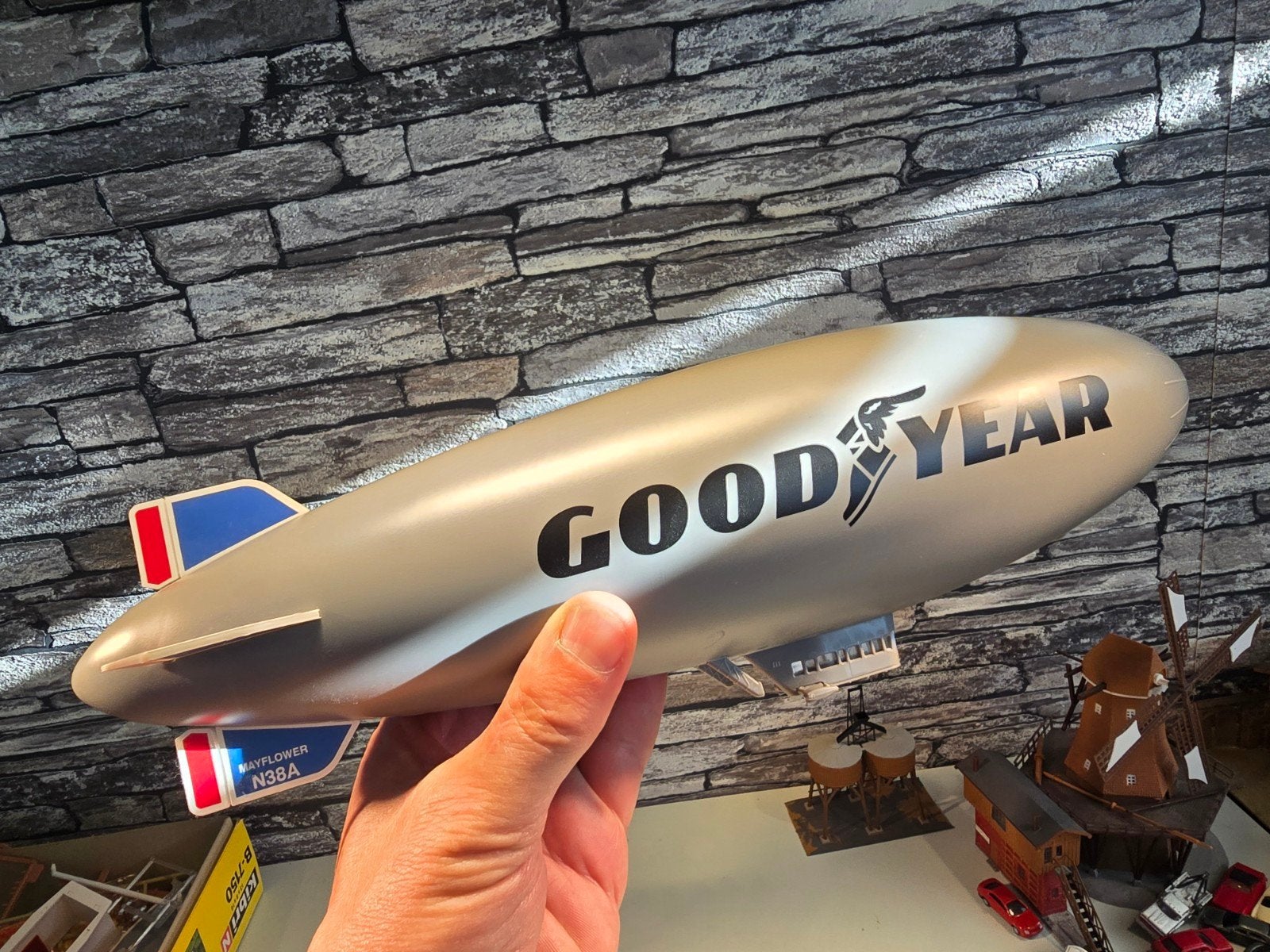 Zeppelin luchtschip Goodyear zgan N spoor trein 1:160, Ophalen of Verzenden, Zo goed als nieuw, Gelijkstroom, Overige merken