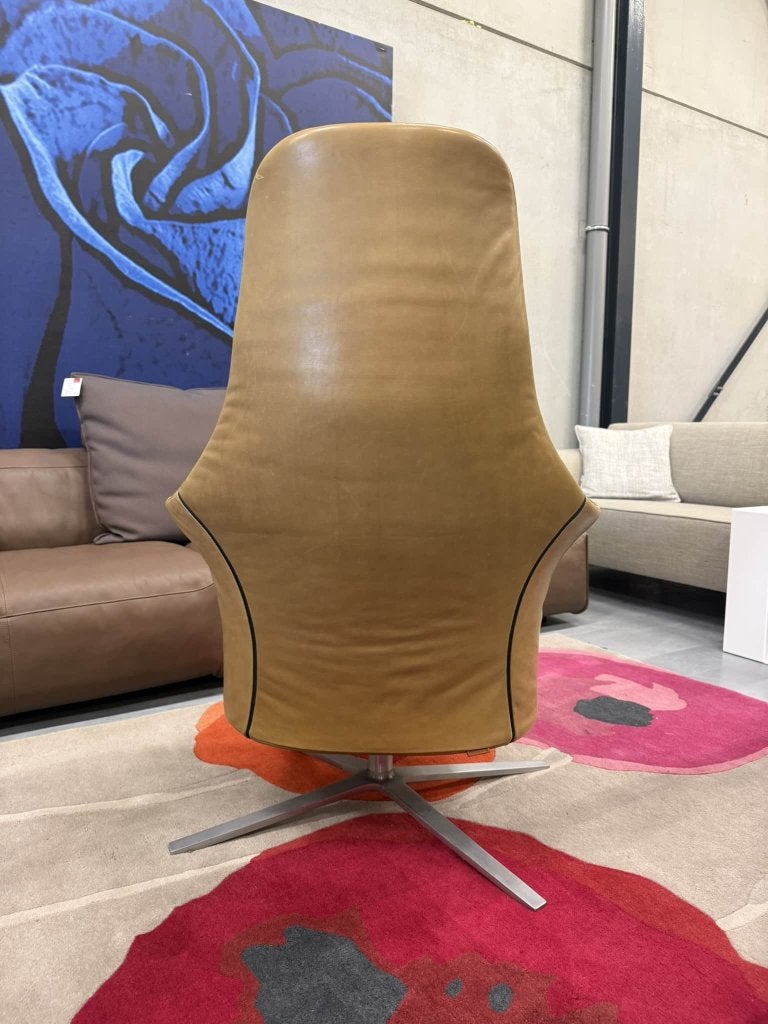 Montis Marvin Relax fauteuil bruin Aniline leer Design stoel, Ophalen of Verzenden, Zo goed als nieuw, Montis, 50 tot 75 cm