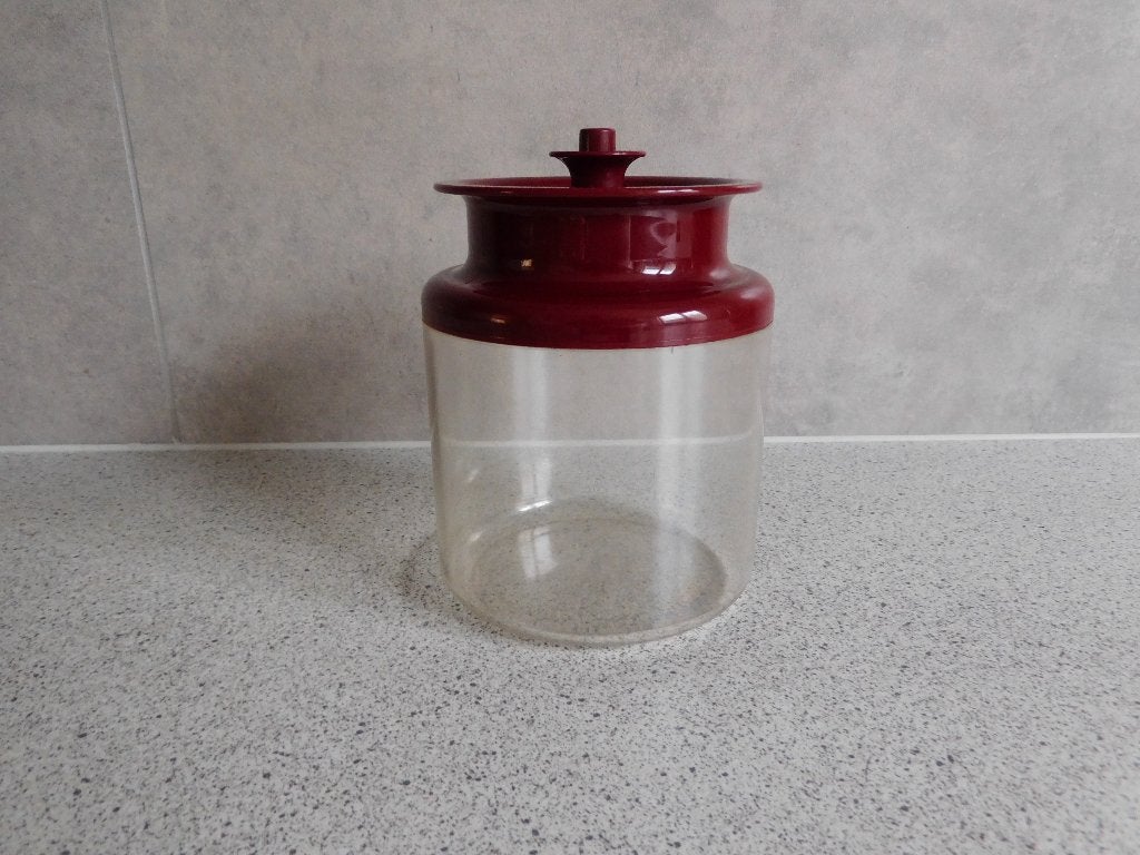Tupperware Exclusieve Voorraadbus 0,5 Ltr. Rood, 500 ml, Ophalen of Verzenden, Zo goed als nieuw, Bus of Trommel