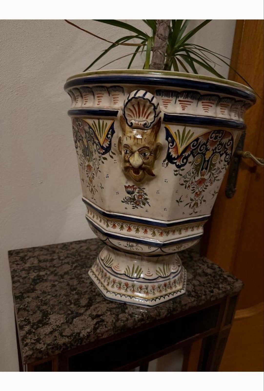 Antieke Rouen Bloempot - Decoratief met Karakter, Ophalen of Verzenden