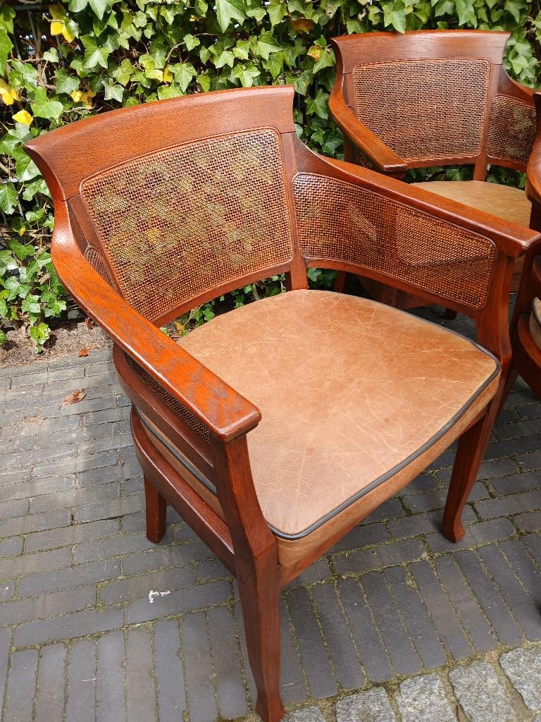 4 Schuitema / Bannink eetkamerstoelen Jugendstil, Antiek en Kunst, Antiek | Meubels | Stoelen en Banken, Ophalen