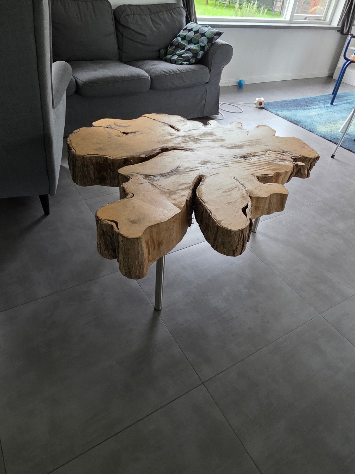 Unieke salontafel van iepenhout - natuurlijke vorm, Ophalen