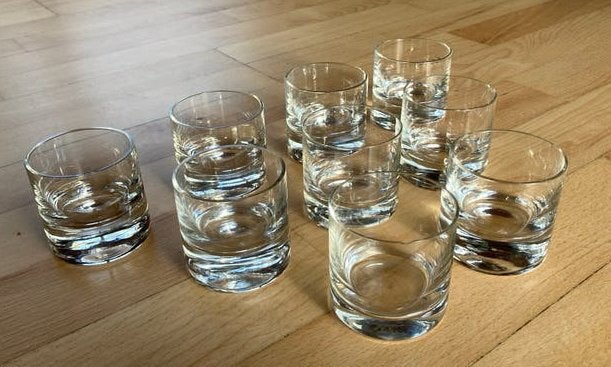 9 Kristallen borrelglazen vintage, Ophalen, Zo goed als nieuw, Overige typen