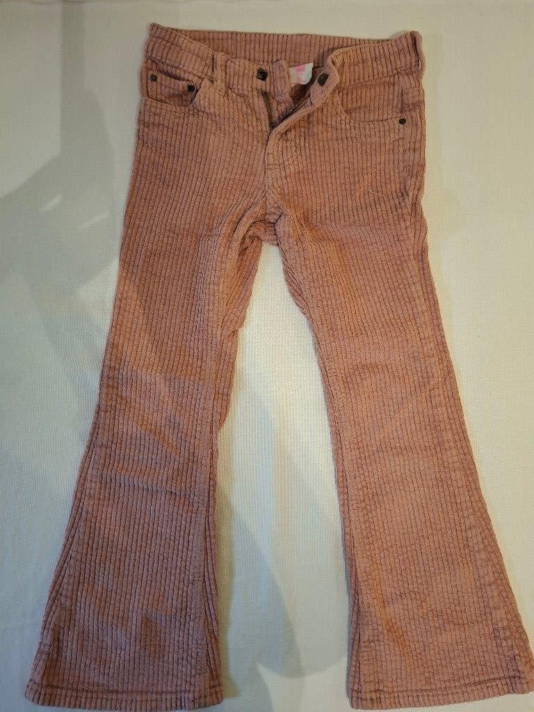 Roze ribbroek met wijde pijpen voor meisjes, Broek, Gebruikt, Meisje, Ophalen of Verzenden