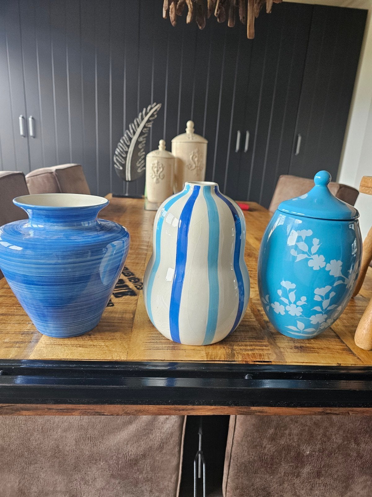mooie vazen en meer 4,95 pst, Ophalen, Zo goed als nieuw, Blauw