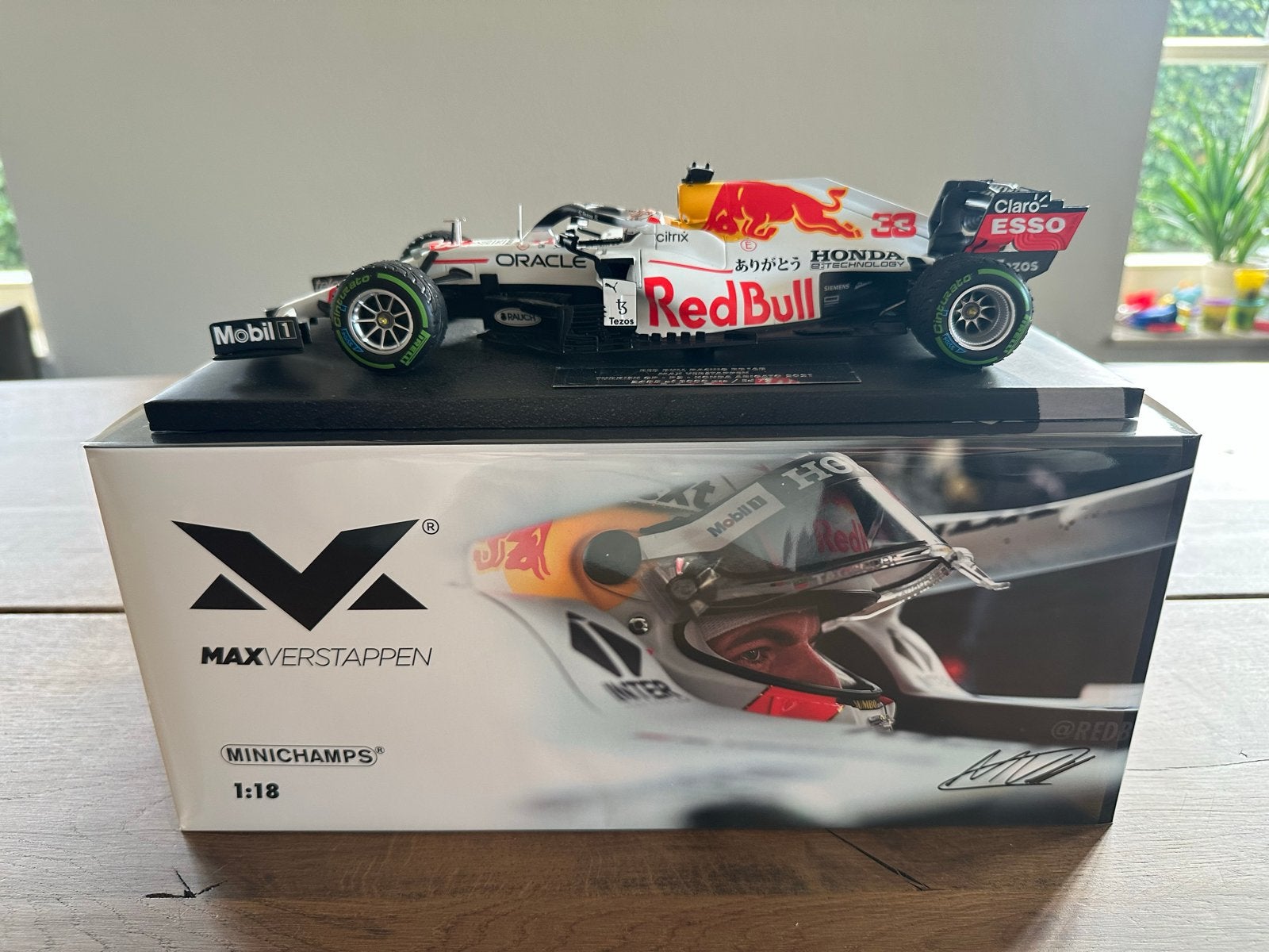 Max Verstappen RB16B Turkish GP Honda Arigato 1:18, Ophalen of Verzenden, Nieuw, Auto, MiniChamps