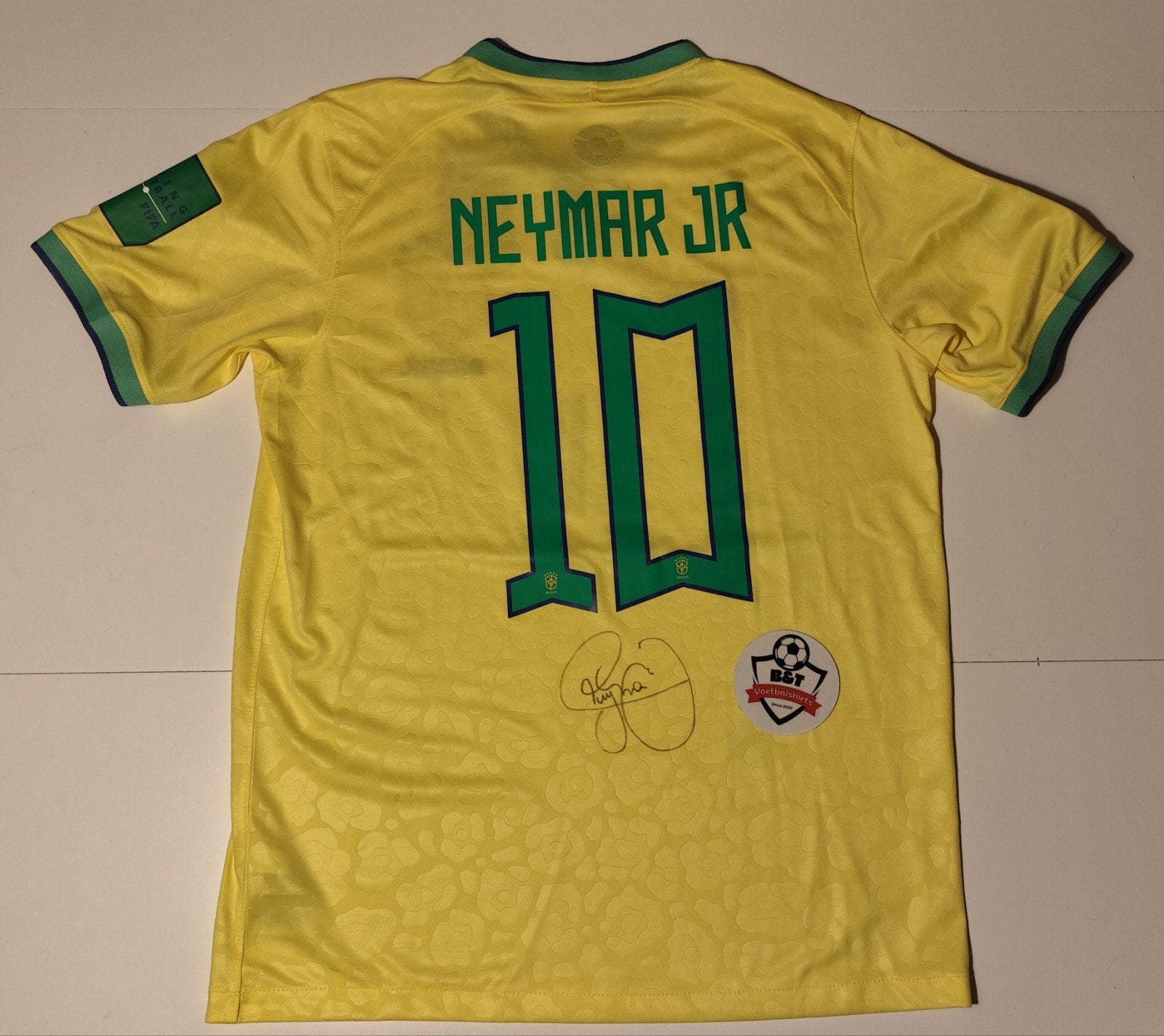 Gesigneerd Neymar Jr. Brazilië thuisshirt, Verzenden, ., ., .