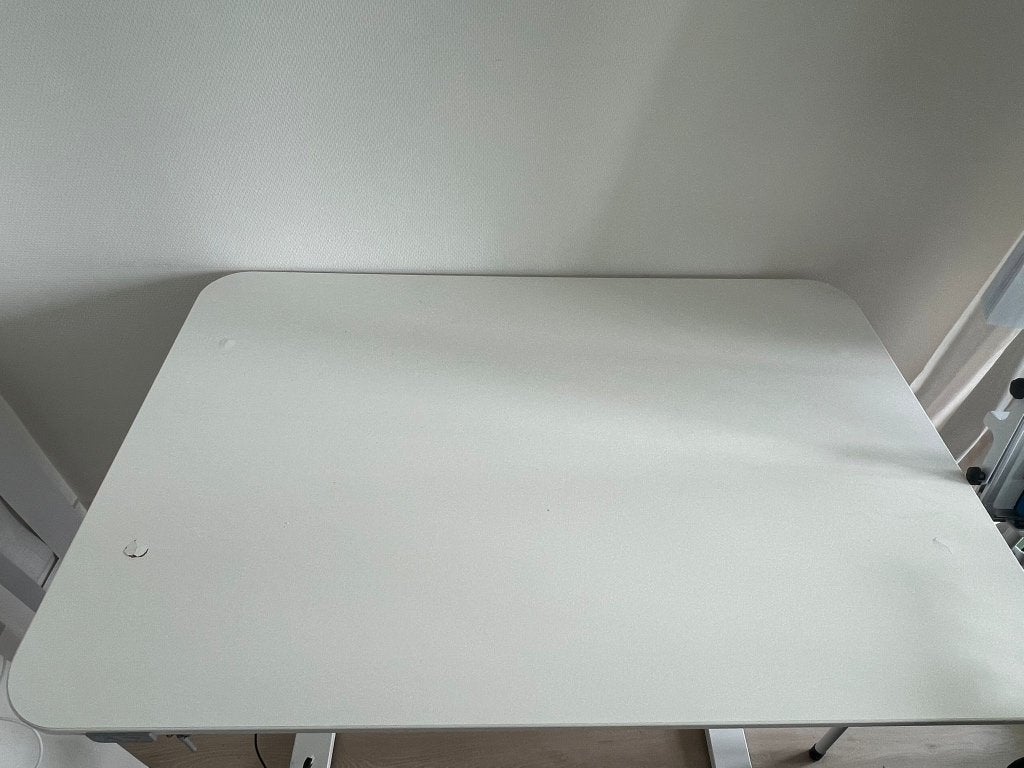 BEKANT elektrische zit/sta bureau wit 120x80, Ophalen, Zit-sta bureau, Gebruikt, 120 cm