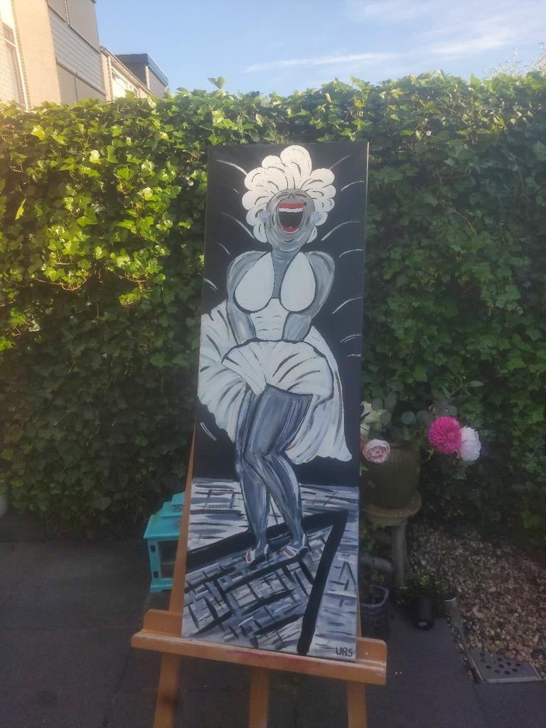 Uniek Marilyn Monroe schilderij - Handgemaakt kunstwerk, Antiek en Kunst, Kunst | Schilderijen | Modern, Ophalen of Verzenden