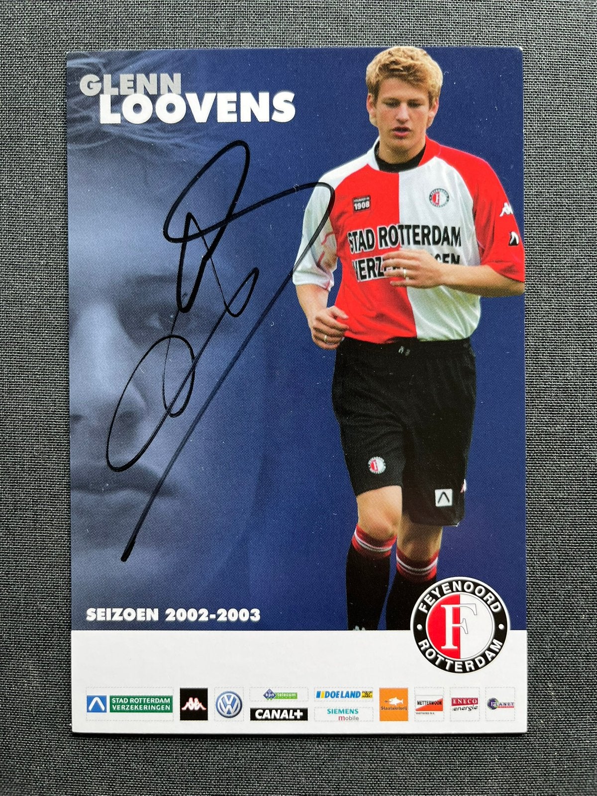 Feyenoord spelerskaart Loovens met handtekening, Verzamelen, Ophalen of Verzenden, Zo goed als nieuw, Feyenoord, Spelerskaart