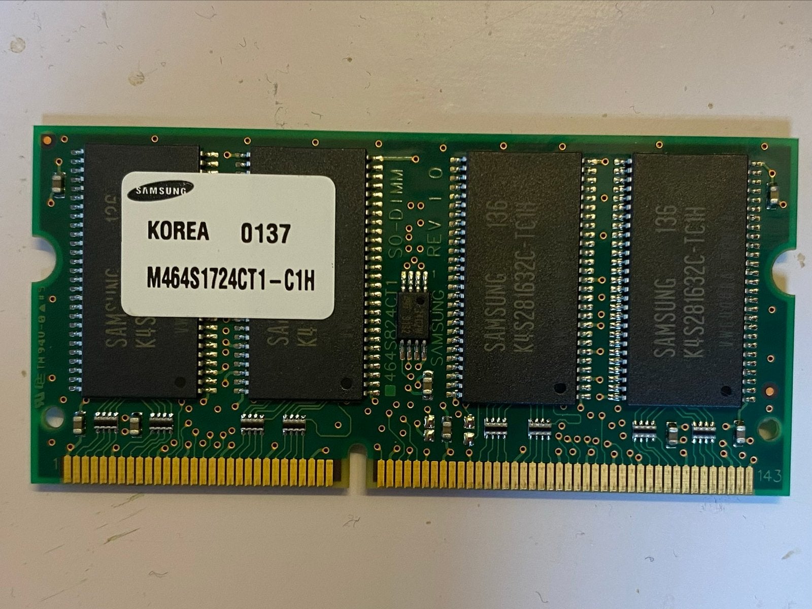 4x Samsung 128MB PC100 SDRAM SODIMM, Computers en Software, RAM geheugen, Gebruikt, Overige soorten, Ophalen of Verzenden, 128 GB