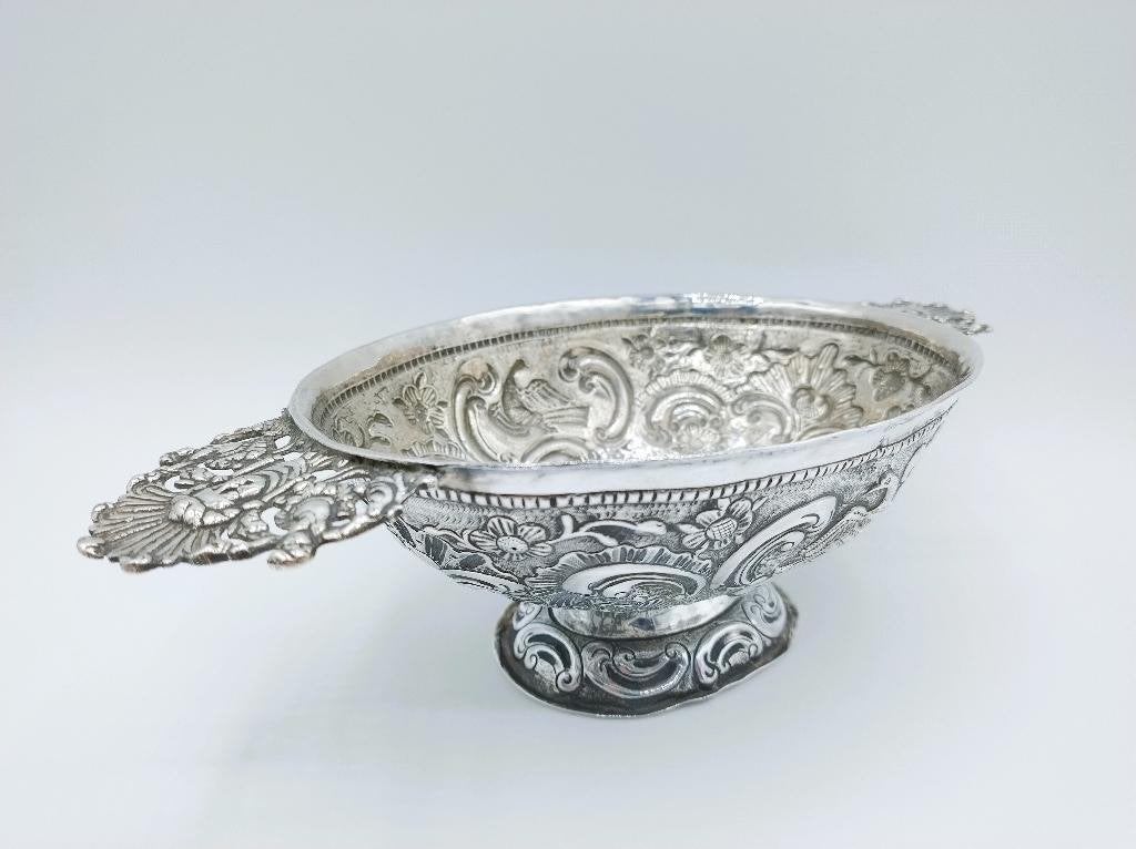 Zilveren brandewijnkom, K. Riddersma, Leeuwarden, 1767, Verzenden, Zilver